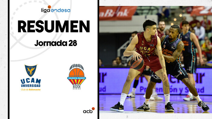 Resumen UCAM Murcia 90 - Valencia Basket 82 (J28)