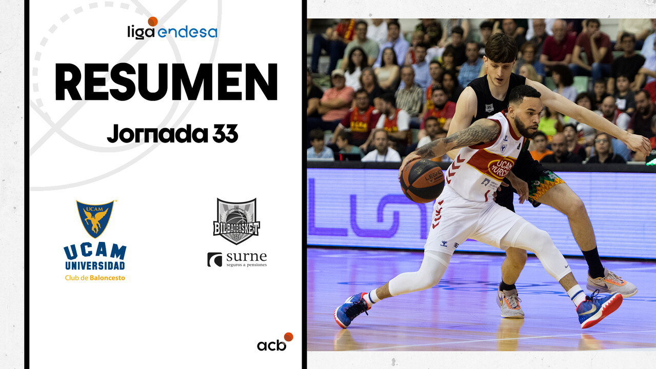 Resumen UCAM Murcia 67 - Surne Bilbao Basket 55 (J33)