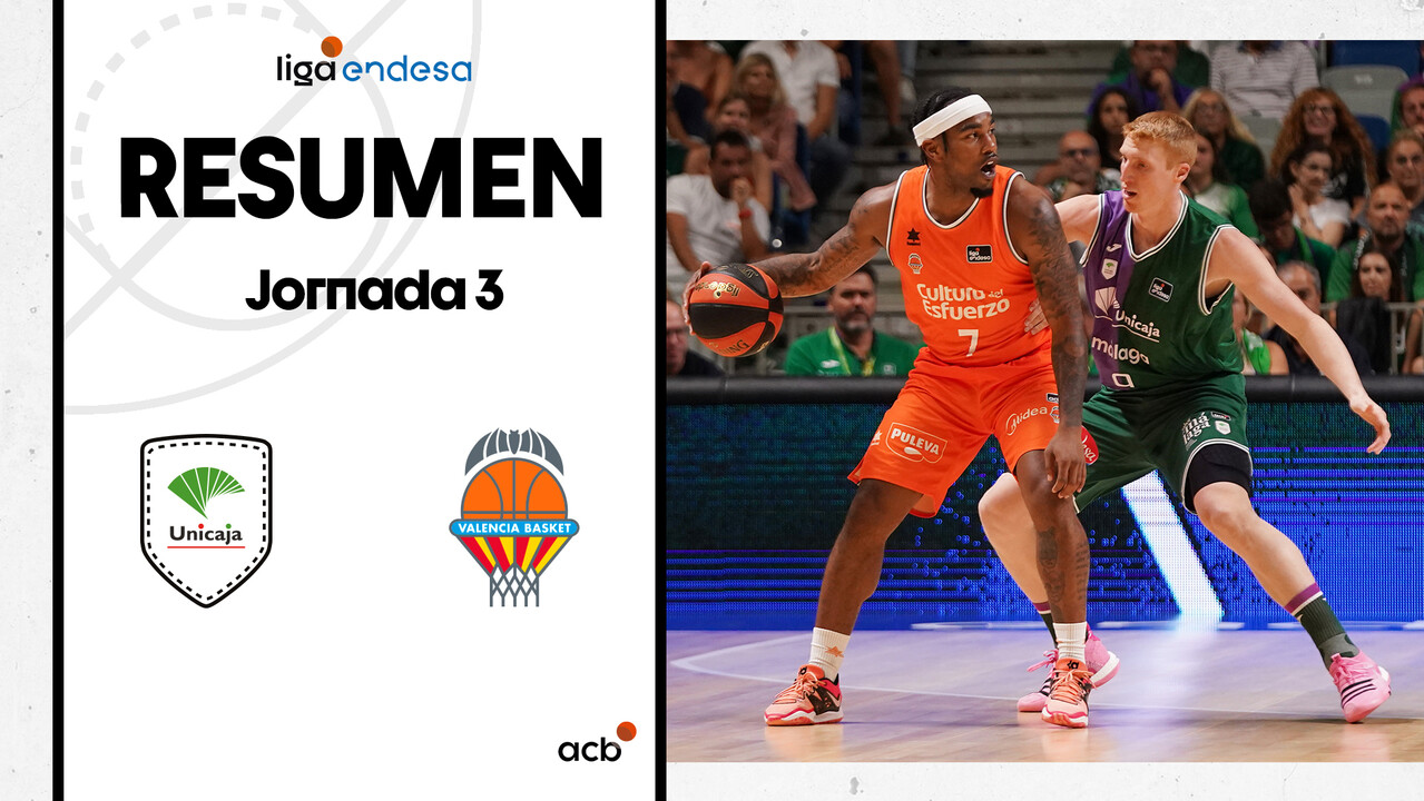 Resumen Unicaja 76 - Valencia Basket 82 (J3)