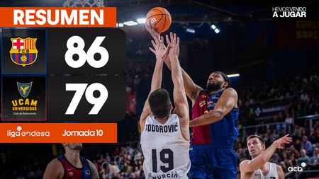 Resumen Barça 86 - UCAM Murcia 79 (J10)