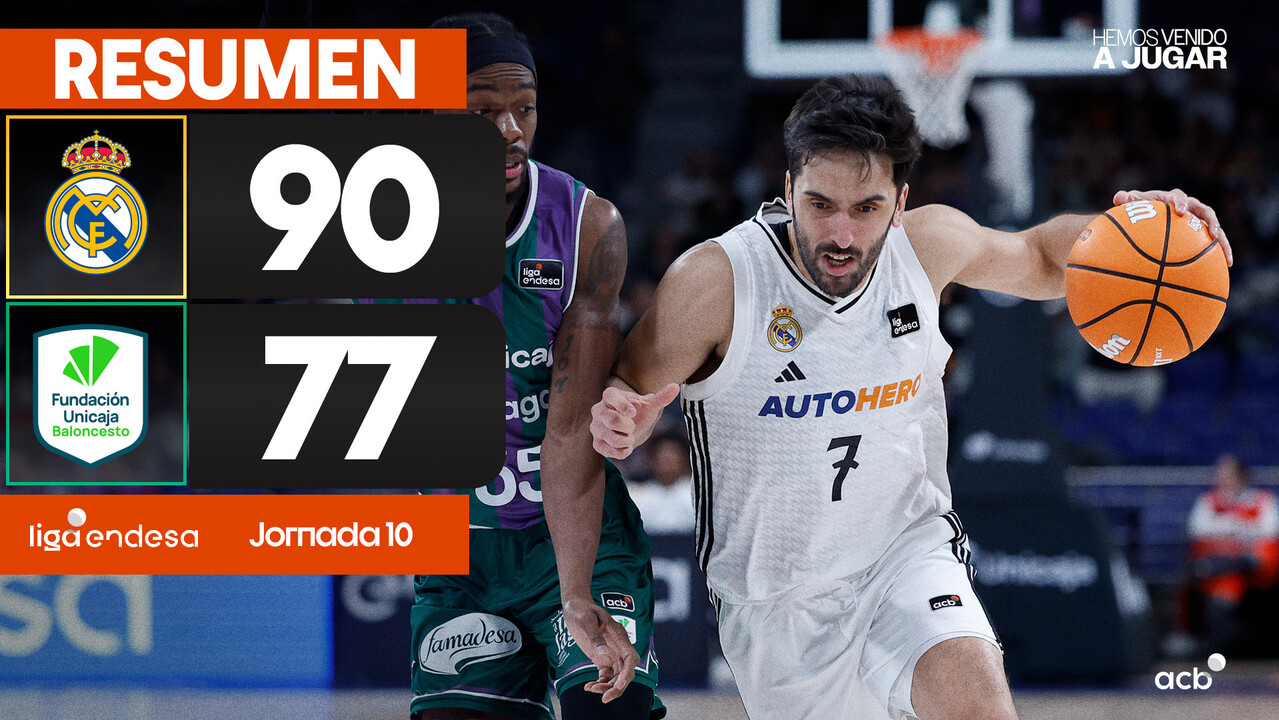 Resumen Real Madrid 90 - Unicaja 77 (J10)