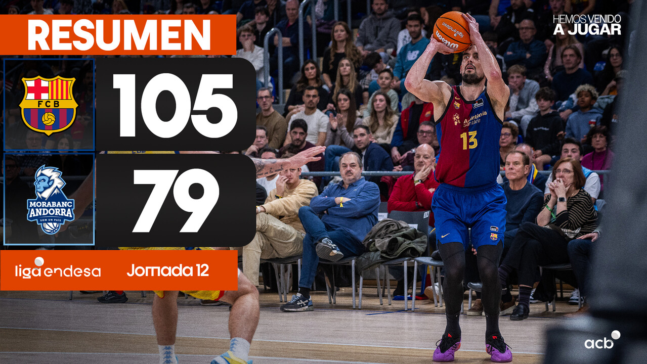 Resumen Barça 105 - MoraBanc Andorra 79 (J12)