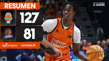 Resumen Valencia Basket 127 - Leyma Coruña 81 (J24)