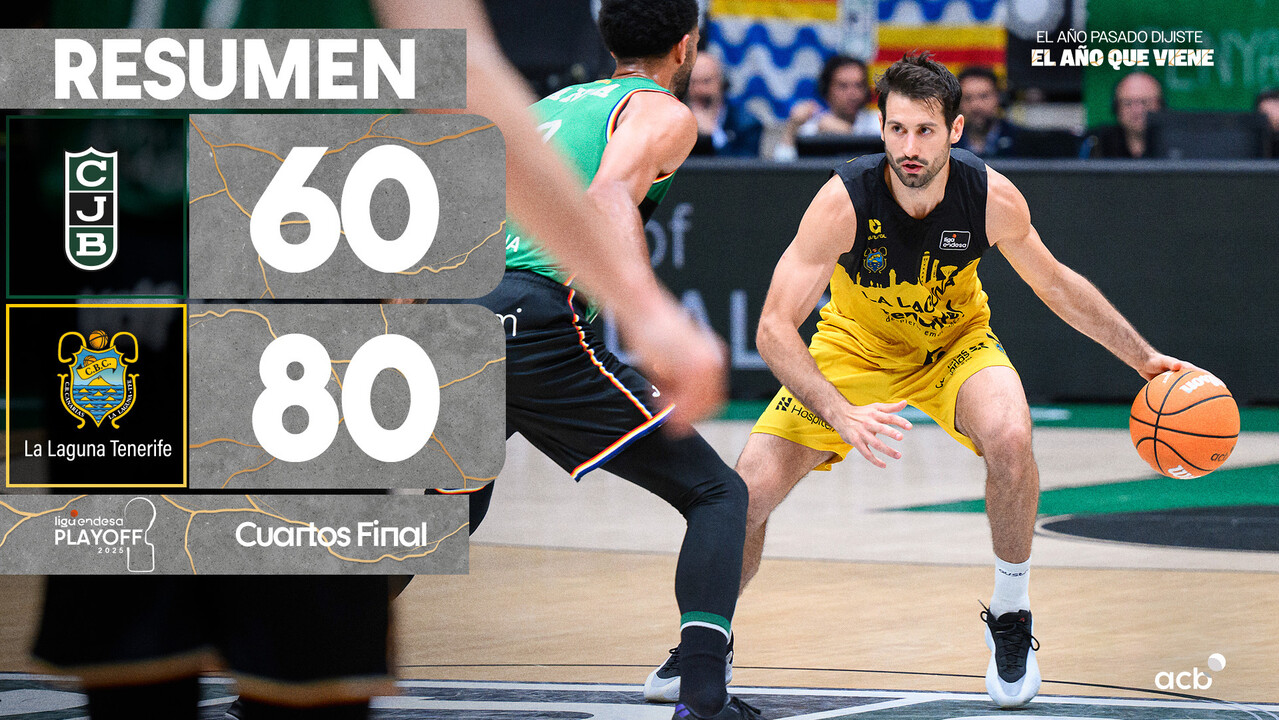 Resumen Joventut Badalona 60 - La Laguna Tenerife 80 (J36)