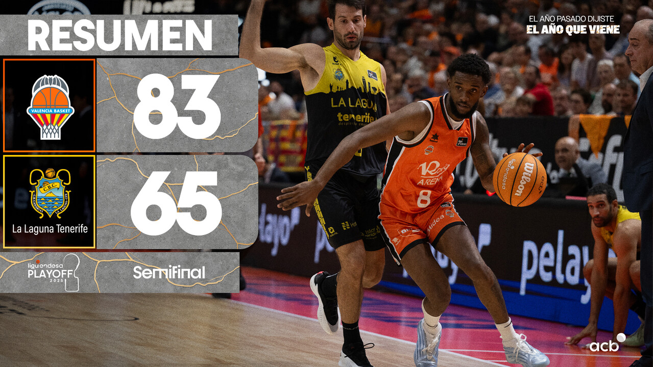 Resumen Valencia Basket 83 - La Laguna Tenerife 65 (1º semis)