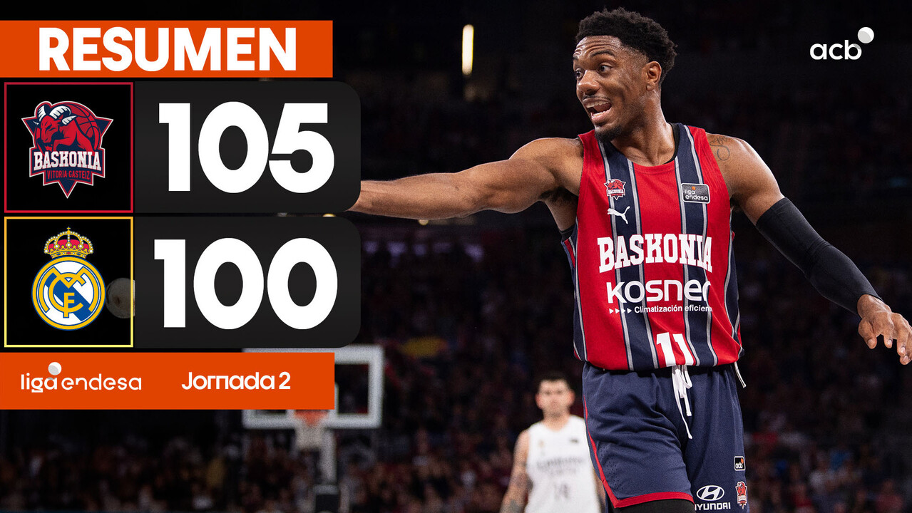 Resumen Baskonia 105 - Real Madrid 100 (J2)
