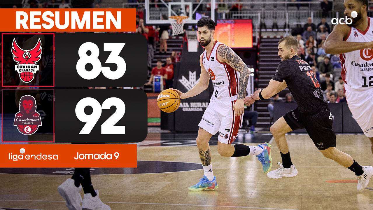 Resumen Coviran Granada 83 - Casademont Zaragoza 92 (J9)