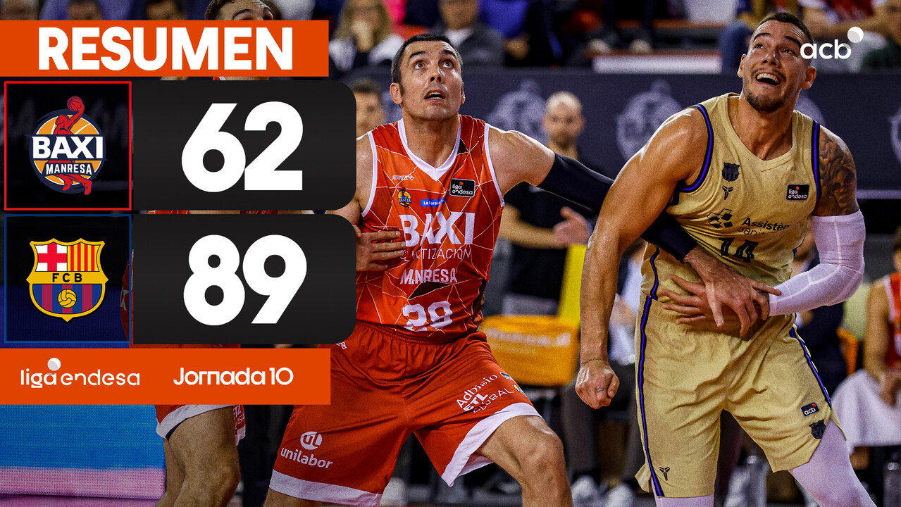 Resumen BAXI Manresa 62 - Barça 89 (J10)