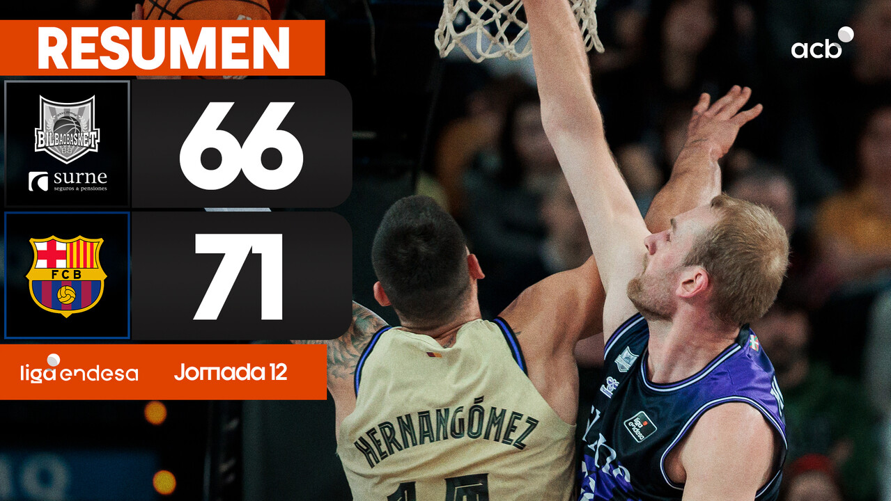 Resumen Surne Bilbao 66 - Bar&ccedil;a 71 (J12)