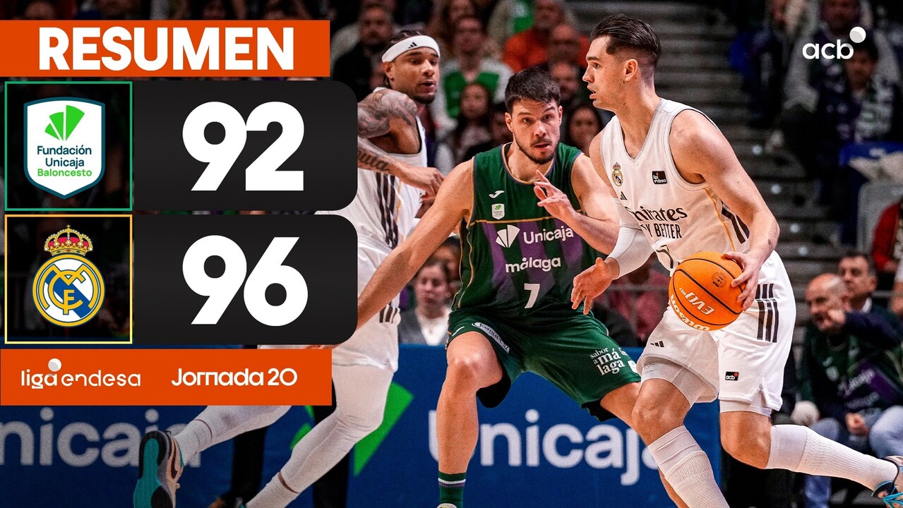 Unicaja - Real Madrid (92-96) RESUMEN | Liga Endesa 2025-26
