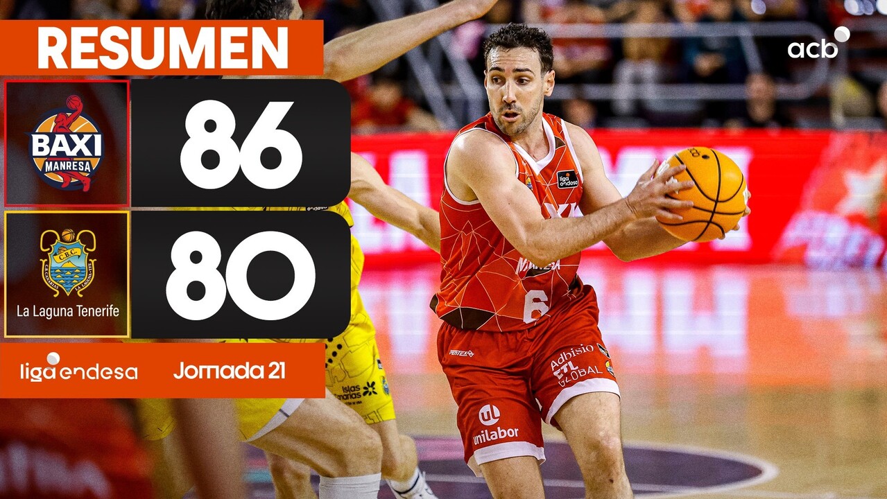 Resumen BAXI  Manresa 86- La Laguna Tenerife 80 (J.21)