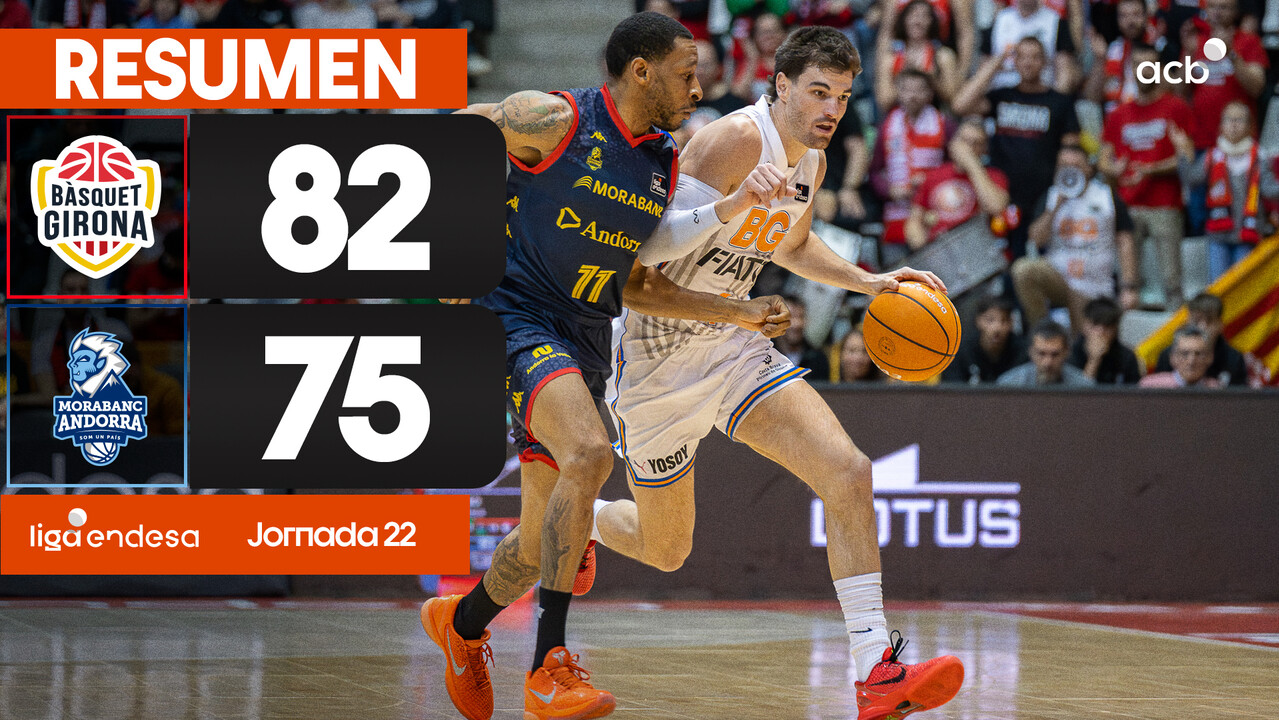 Resumen B&agrave;squet Girona 82- Morabanc Andorra 75 (J.22)