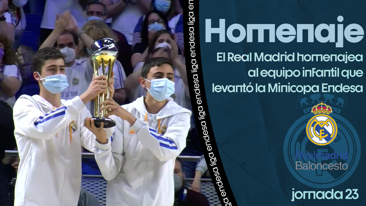 El Real Madrid homenajea a los campeones de la Minicopa Endesa
