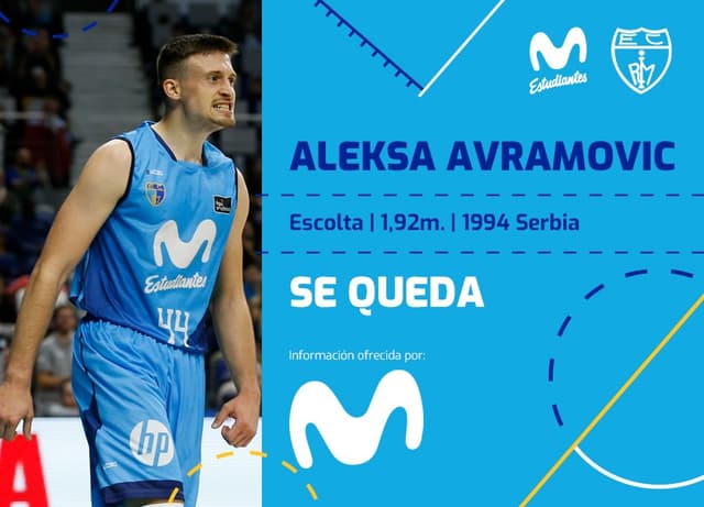 Avramovic renueva por Movistar Estu