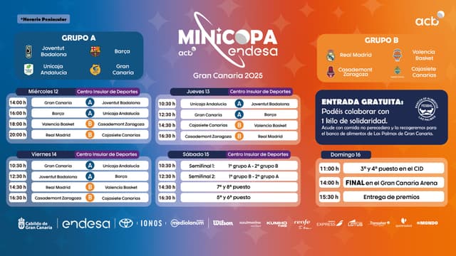 Calendario Minicopa Endesa 2025