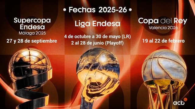 Las fechas de la temporada 2025-26