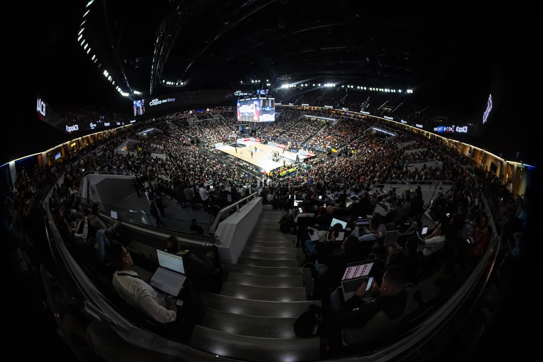 Vista angular del Roig Arena durante la Copa del Rey de la acb 2026
