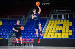 Calentamiento del Barça