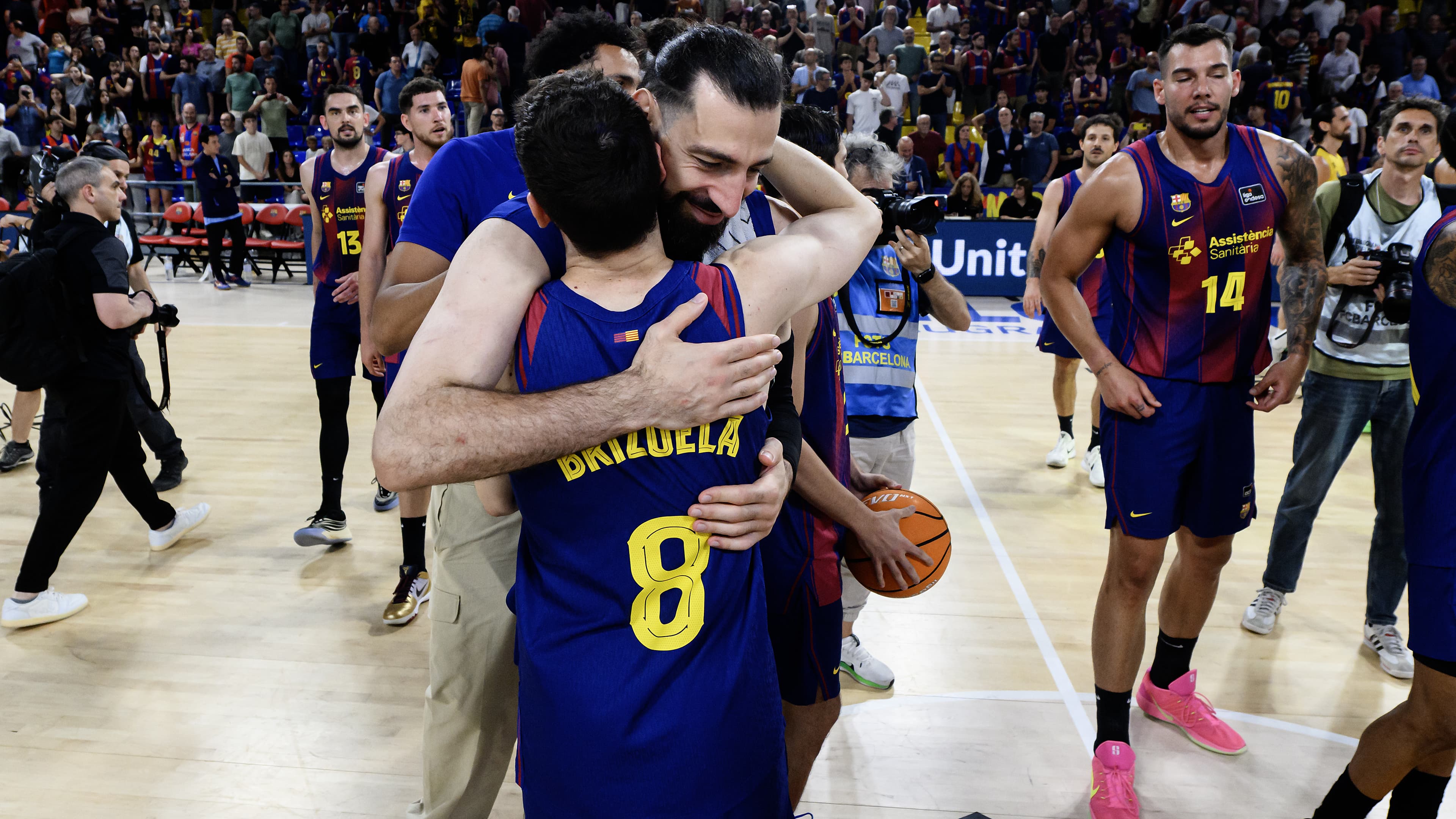 El Barça celebra el 1-0 en semis