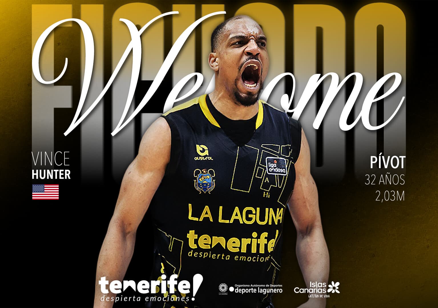 Vince Hunter, contundencia interior para La Laguna Tenerife