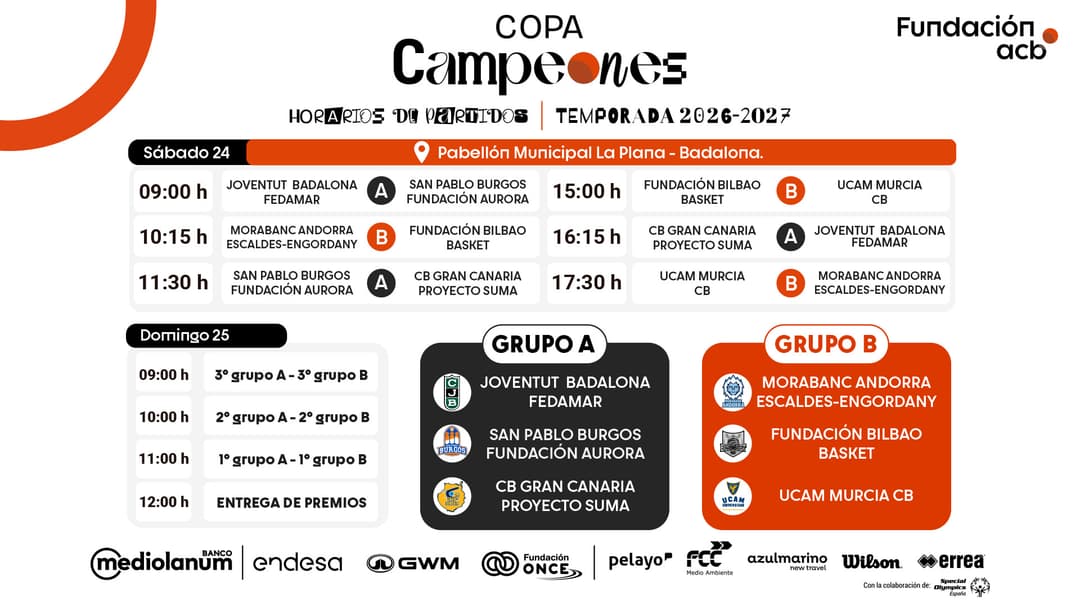Calendario 1ª Jornada Copa Campeones 2026-27