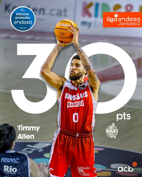 📈 Timmy ALLEN, Máximo Anotador Endesa de la J2
