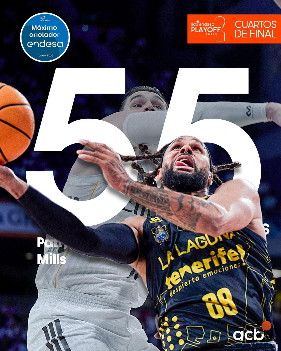 ⚡ PATTY MILLS, Máximo Anotador Endesa de cuartos