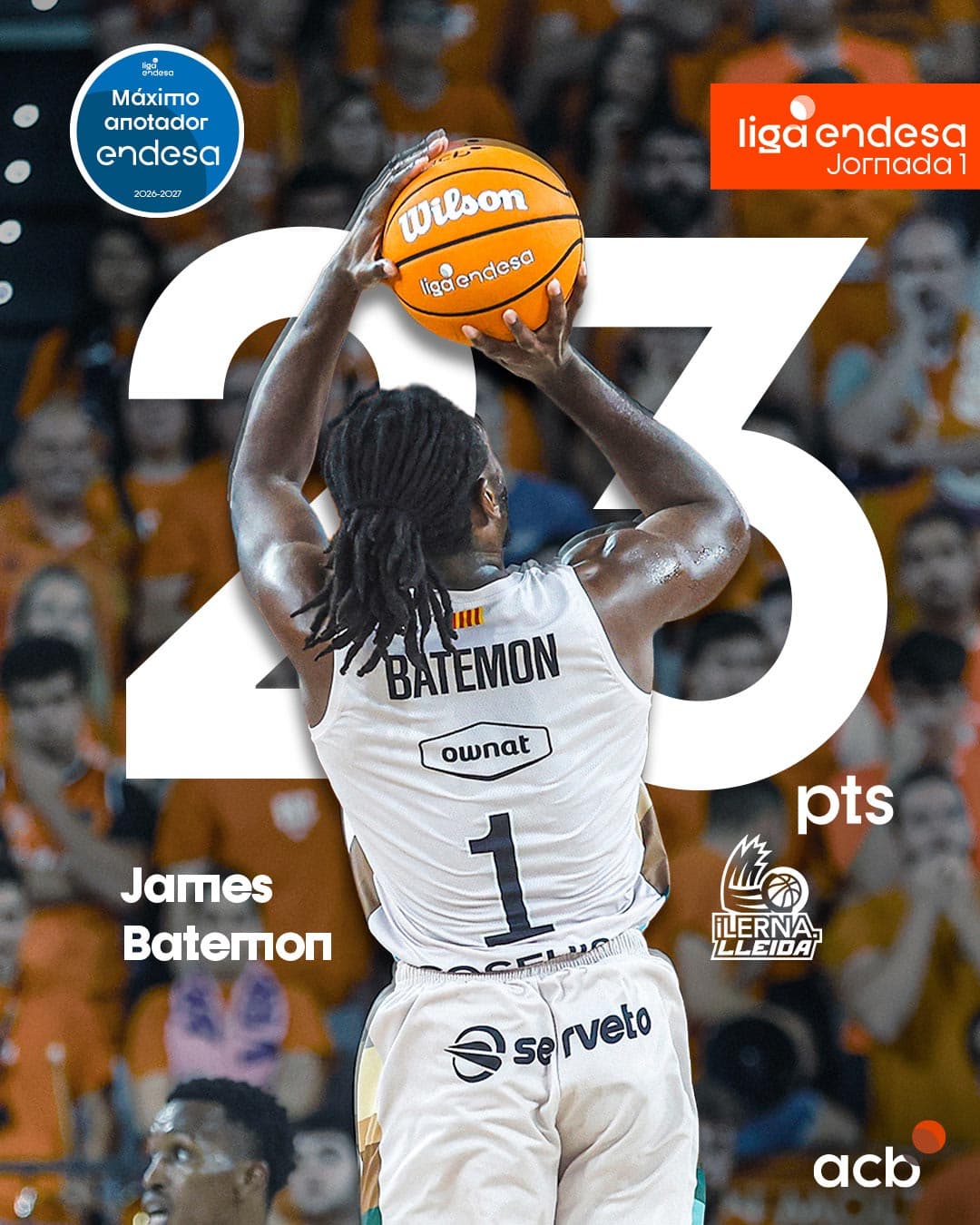 ⚡ James BATEMON, Máximo Anotador Endesa de la J1