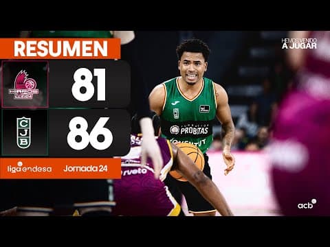 Resumen Hiopos Lleida 81 - Joventut Badalona 86 (J24)