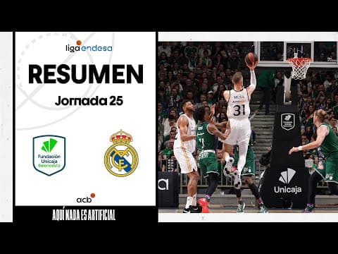 Resumen Unicaja 81 - Real Madrid 87 (J25)