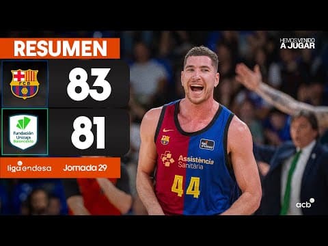 Resumen Barça 83 -Unicaja 81 (J29)