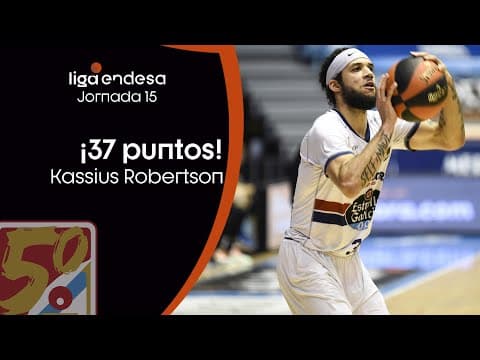 Kassius Robertson en modo metralleta; ¡37 puntos con 9 triples!