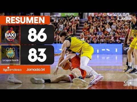 Resumen BAXI Manresa 86 - La Laguna Tenerife 83 (J34)