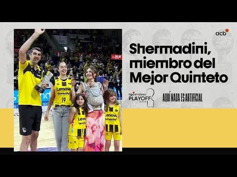 Gio Shermadini recibe el trofeo como miembro del Mejor Quinteto
