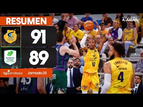 Resumen Dreamland GC 91 - Unicaja 89 (J25)