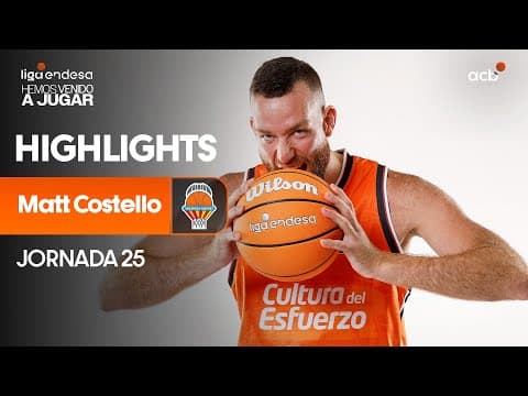 Matt Costello, líder de un Valencia Basket en racha
