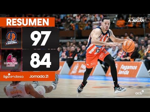 Resumen Leyma Coruña 97 - Hiopos Lleida 74 (J21)