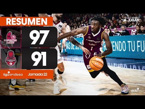Resumen Hiopos Lleida 97 - Casademont Zaragoza 91 (J22)
