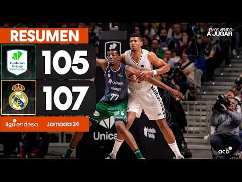 Resumen Unicaja 105 - Real Madrid 107 (J24)