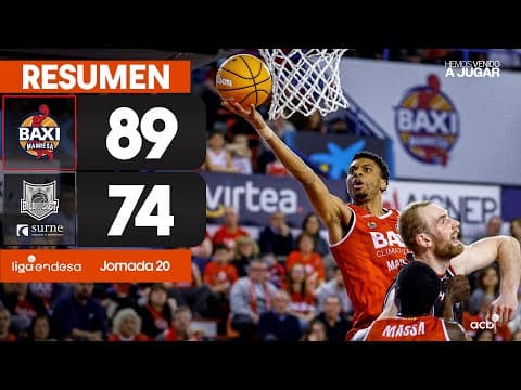 Resumen BAXI Manresa 89 - Surne BB 74 (J20)
