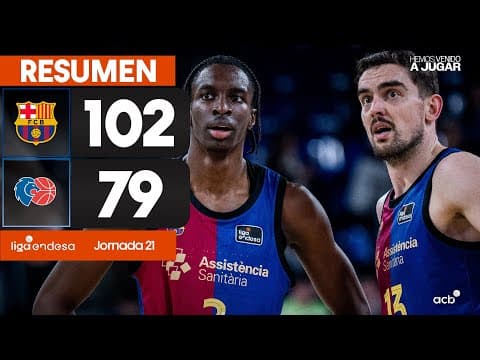 Resumen Barça 102 - Río Breogán 79 (J21)