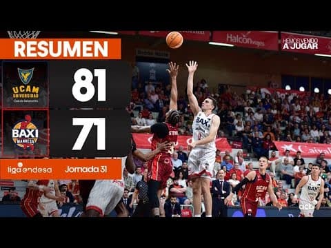 Resumen UCAM Murcia 81 - BAXI Manresa 71 (J31)