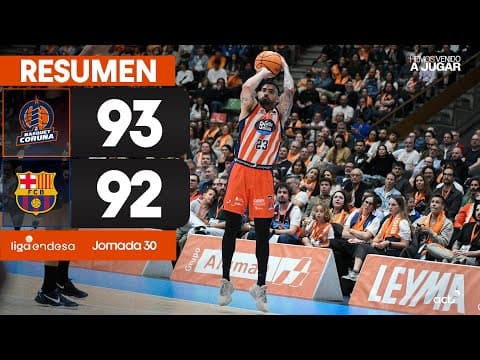 Resumen Leyma Coruña 93 - Barça 92 (J30)