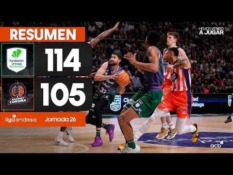 Resumen Unicaja 114 - Leyma Coruña 105 (J26)